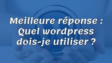 Meilleure réponse : Quel wordpress dois-je utiliser ?